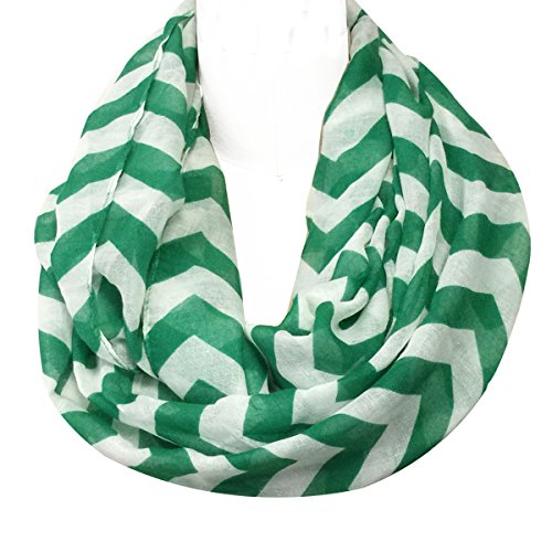 Wrapables Light Weight Chevron Infinity Scarf, Green