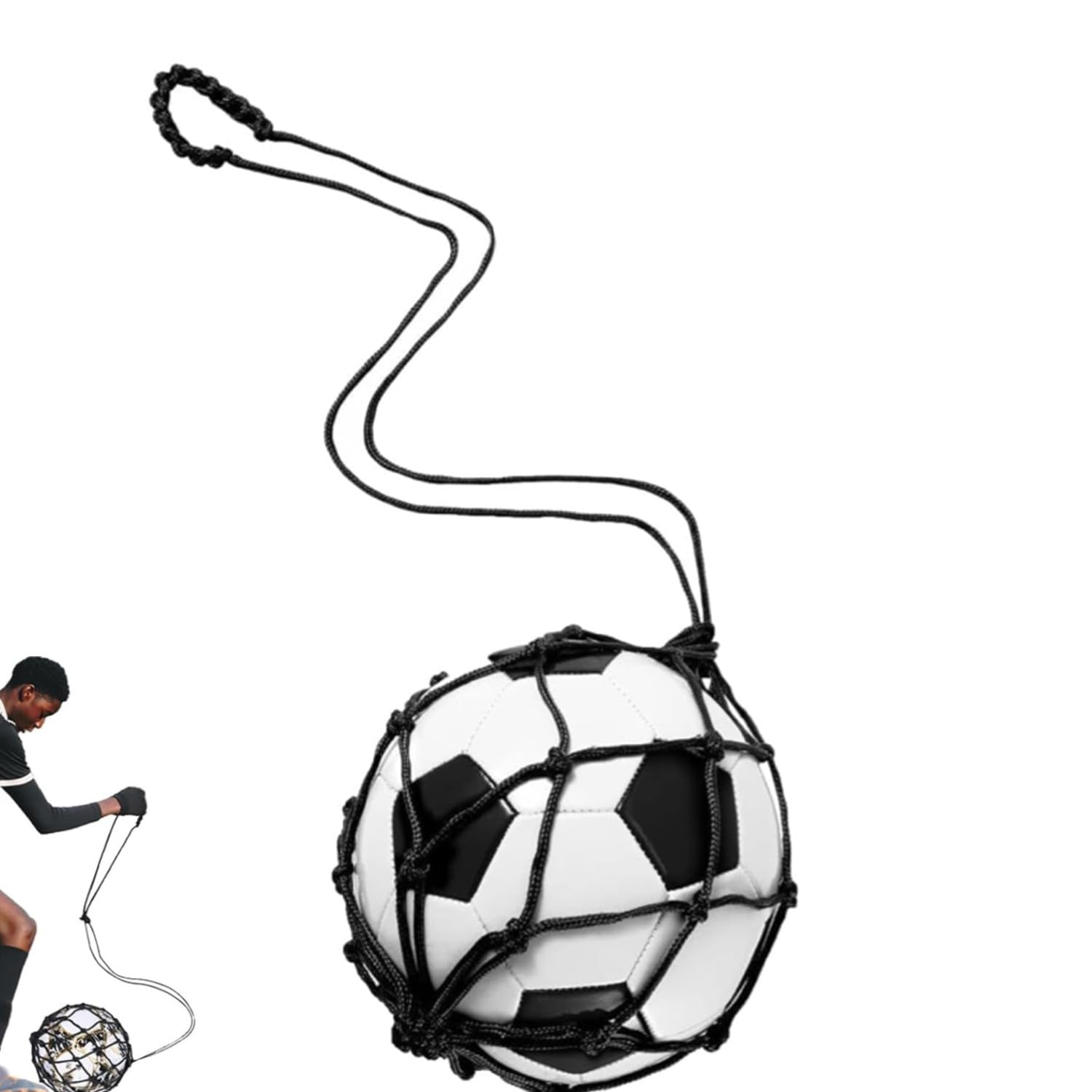 JJiaoLini Football Kick Trainer,Soccer Training Equipment Solo Soccer Ball Return Trainer Net Football Training Belt for Kids Adults Fits 3 4 5 Footballs