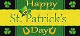 Evergreen Happy St. Patrick's Day Decorative Floor Mat Insert, 10 x 22 inches