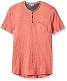 Calvin Klein Jeans Men's Short Sleeve Slub Grindle Henley Shirt with Pocket