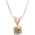 Dazzlingrock Collection 1.00 Carat Black Diamond Solitaire Pendant - 14K White Gold Chain - 18 Inch Necklace - View #13