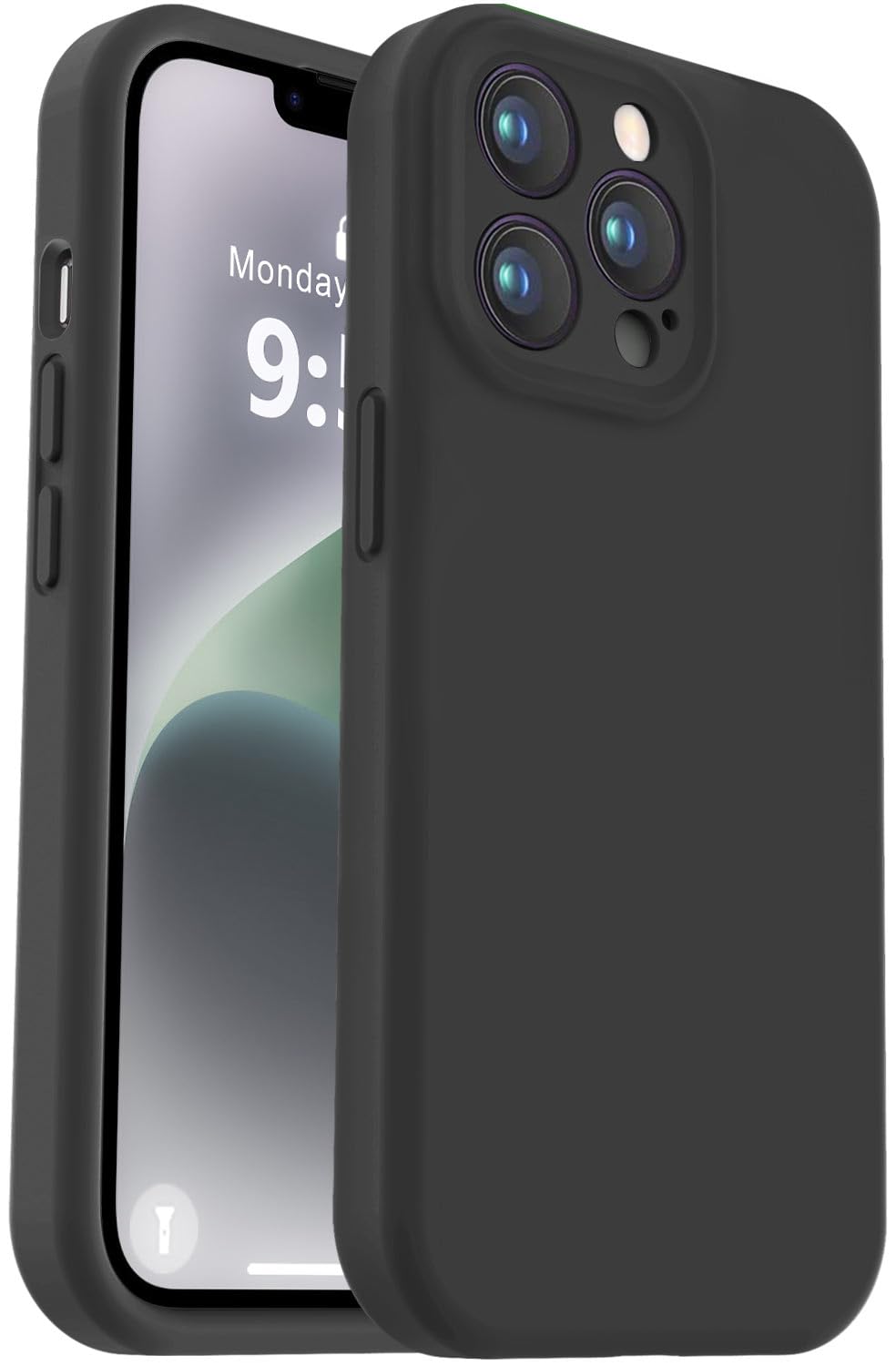Photo 1 of Vooii Compatible with iPhone 13 Pro Max Case, Liquid Silicone Upgrade [Camera Protection] [Soft Anti-Scratch Microfiber Lining] Shockproof Phone Case for iPhone 13 Pro Max 6.7 inch - Black
