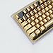 HUO JI Double Shot Keycap Set -104 Translucent Backlit Key Cap, Golden Metal Color for All Mechanical Keyboards with Key Puller