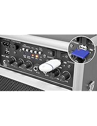 ?Sistema Inalámbrico PA Pyle PWMA170 con doble canal de 400 Watt, con USB SD MP3, 2 micrófonos inalámbricos VHF (1 Lavalier, 1 Handheld)