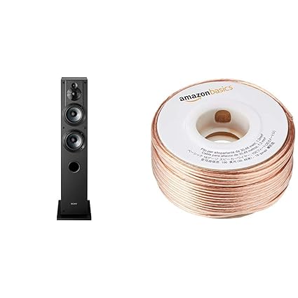 Sony Sscs3 3 Way Floor Standing Speaker Single Amazonbasics Sw100ft 16 Gauge Speaker Wire 100 Feet