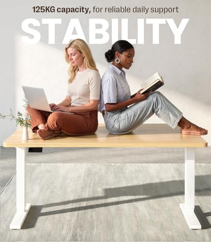 MAIDeSITe Electrically adjustable height desk offers two powerful motors, stable two-piece table legs, four height memories and a reliable anti-collision function