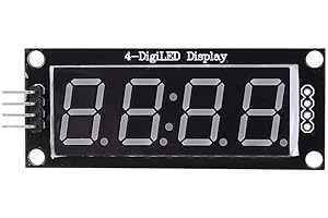 NATUDECO 4 Digit 7 Segment Digital Tube TM1637 Drive Chip Decimal Display Board LED Clock Bar Arra Digital Optoelectronic Module for 2-Pin Digital I/O Connection Components