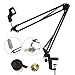 Etubby Upgraded Microphone Suspension Boom Scissor Arm Stand Adjustable Studio Desktop Mic Clip Holder for Blue Yeti, Snowball & Other Microphones
