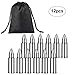 UARTER Stainless Steel Bullet Shaped Whiskey Stones, High Cooling Reusable Ice Chiller, Perfect for Whiskey Vodka Rum Wine Water with Storage Bag (Set of 12)