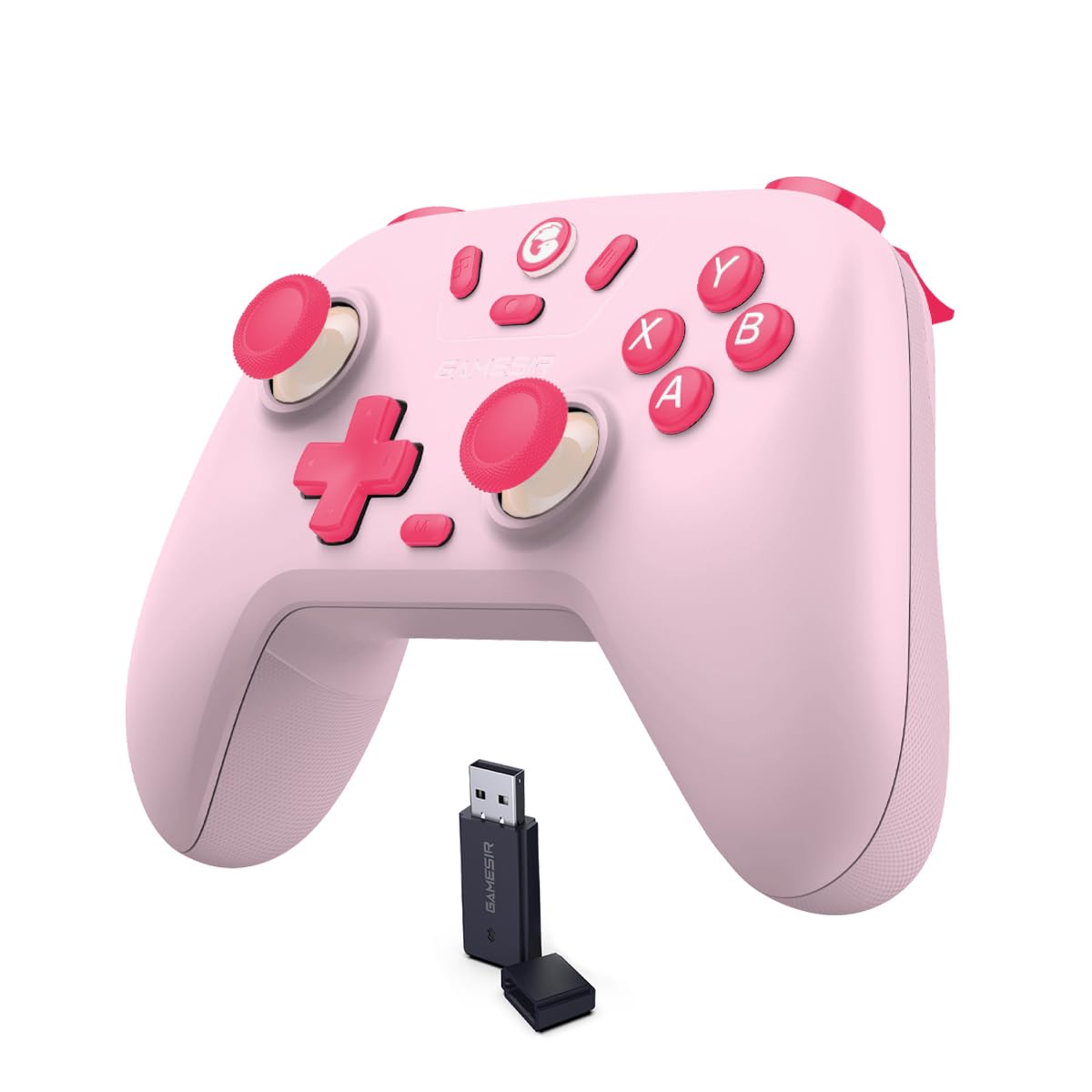 Photo 1 of GameSir Nova Lite Wireless Controller – 2.4G & Bluetooth Gamepad for Windows PC, iPhone, Android, Switch & Steam Deck – Hall Effect Triggers, Turbo Function, Rumble Vibration (Blush Pink)