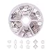 PandaHall Elite 120 Pcs 304 Stainless Steel Flat Blank Stamping Tag Pendants Charms 6 Styles for Jewelry Making
