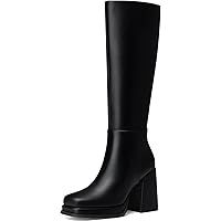 くりちゃん【美品】Platform Long Boots Amazon.com | XIEDA Brown Knee High Boots for Women Platform Chunky