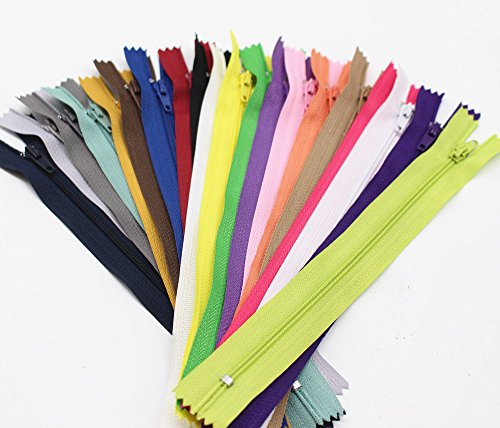 YaHoGa 80pcs 14 Inch (35cm) Nylon Coil Zippers for Tailor Sewing Crafts Nylon Zippers Bulk 20 Colors (4pcs per color) (14