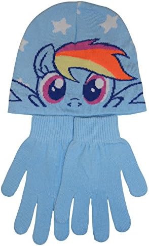 GONDMAXHunter Price My Little Pony Girls Hat & Gloves Set - Choose Pink or Blue (Blue)