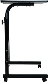 simpahome Height Adjustable Mobile Table with Castors Black view 5