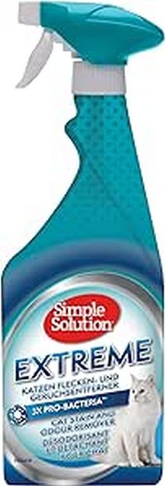 Simple Solution Extreme Cat Stain and Odour Remover, Enzymatic Cleaner with 3X Pro-Bacteria Cleaning Power - 945ml