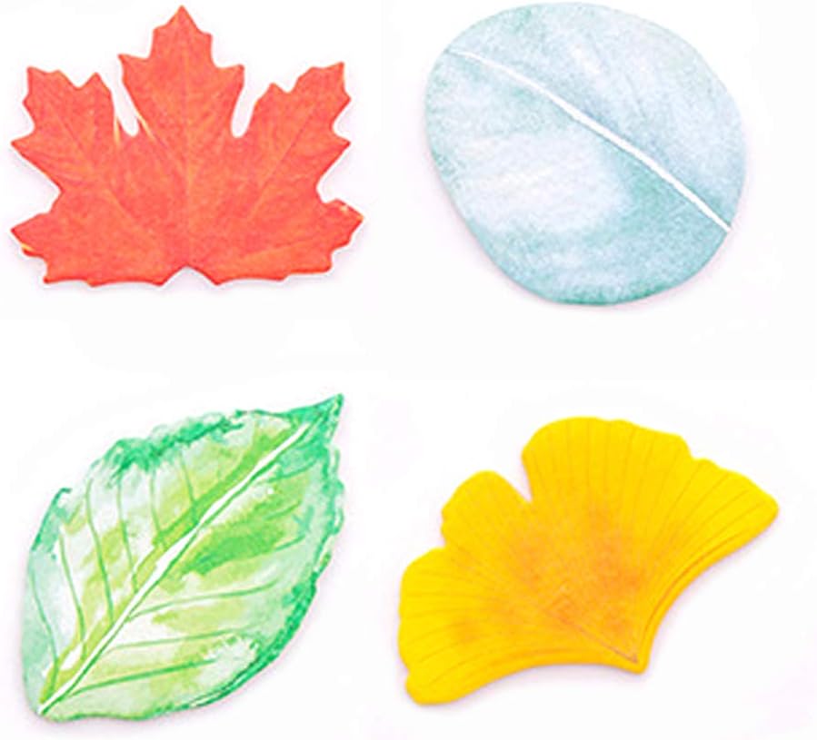 ERCENTURY Creative Sticky Notes in 4 LeafShaped Designs (30 Sheets per