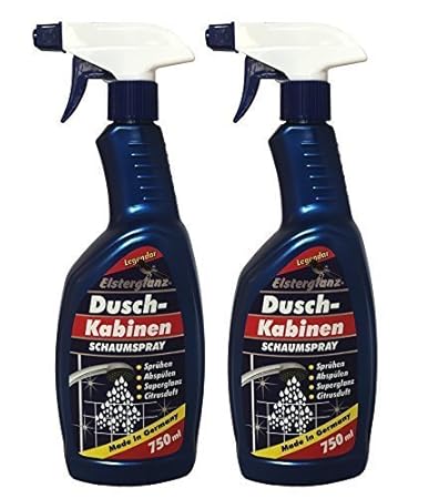 2 x 750ml Elsterglanz Duschkabinen Schaumspray, Duschkabinenreiniger Spray