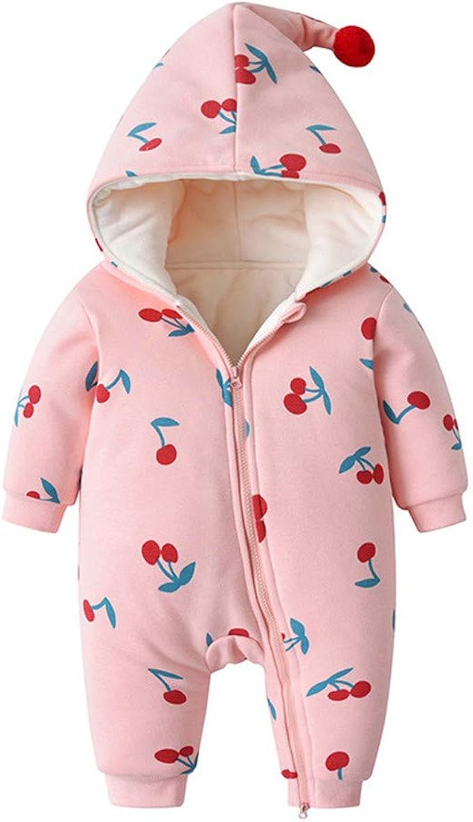 Newborn Infant Boys Girls Winter Fleece Snowsuits Warm