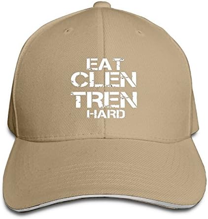 JZNEW Eat CLEN TREN Hard Running Unisex Peaked Cap Baseball Hat Natural
