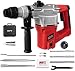 MPT 1 Inch SDS-plus 8.5 Amp Heavy Duty Rotary Hammer Drill,3 Function and Adjustabl Soft Grip Handle,Include 3 Drill Bits,Point and Flat Chisel with Case