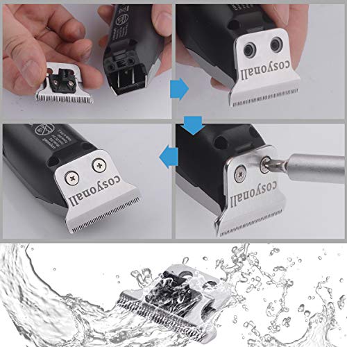Cosyonall Pro T Outliner Cordless Hair Beard Trimmer Clipper Kit USB Rechargeable Hair Clippers T-Blade Cordless body Grooming Trimmer Kit of Mustache