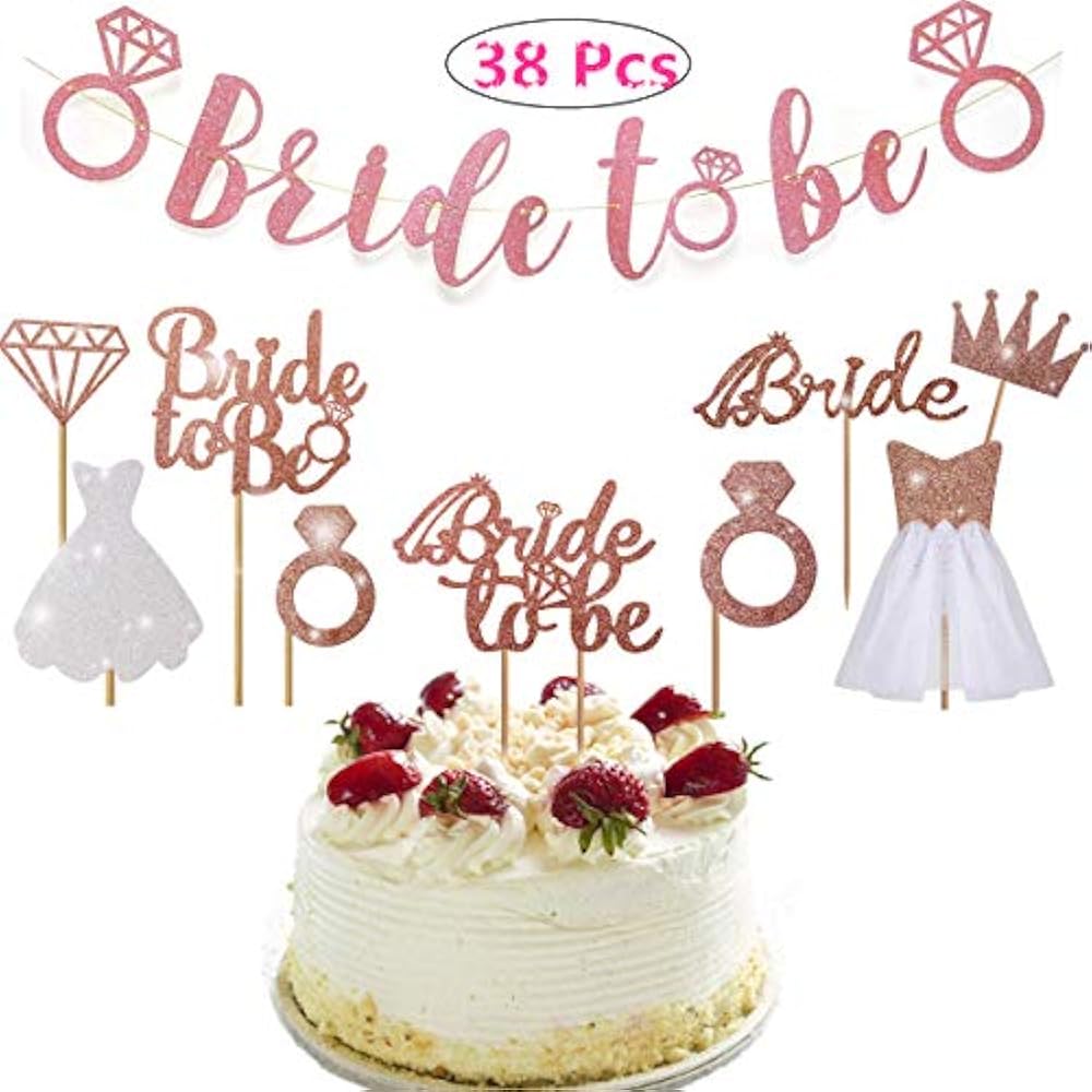 Rose Gold Bachelorette Party Decorations Kit Rose Glitter