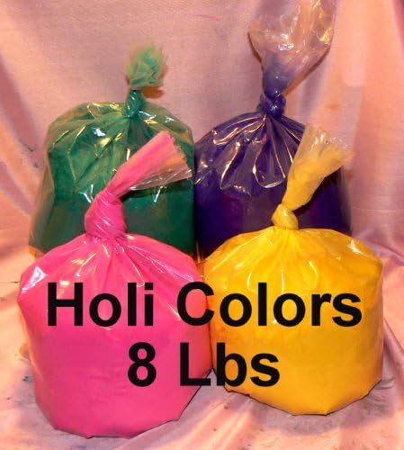 HOLI Colors 8 Lbs 4 colors (2lbs ea color) PINK, ORANGE, PURPLE, AND GREEN - SHIPS FROM LOS ANGELES 3 TO 6 DAYS DELIVERY
