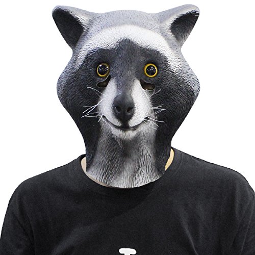 Novelty Latex Rubber Cool Raccoon Head Mask Halloween Party Costume Decorations