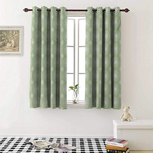 Shenglv Floral Drapes For Living Room Geometric Ornamental Flowers