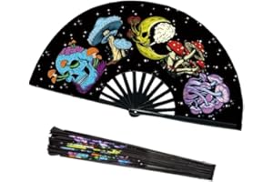 JRAIYBZ Folding Hand Fan for Women Foldable,Folding Fans,Bamboo Handheld Fans ,Clack Fan,Rave Hand Fan,Skeleton Skull Festival Fan for Hallowee,EDM,Music,Festival,Club,Freaky,Party,Dance,Performance (style2)