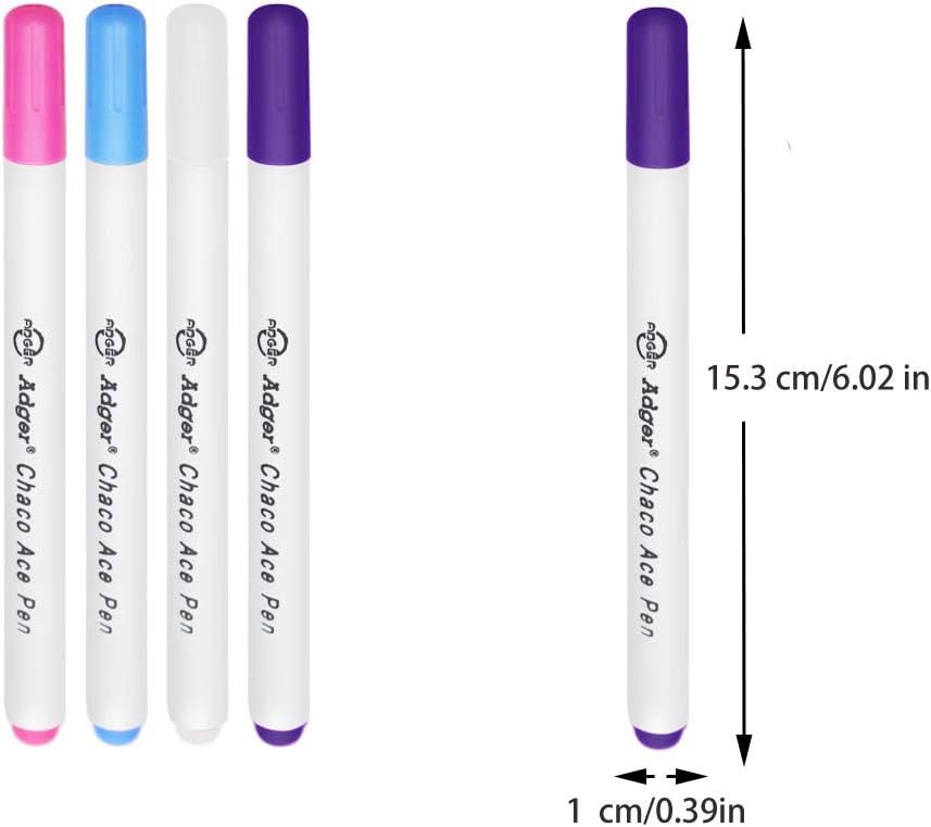 Fabric Marking Pens, 12 Pcs Disappearing Erasable Ink Fabric Marker Pen for Quilting, Dressmaking, Sewing Marking & Tracing Tools (6 Colors)