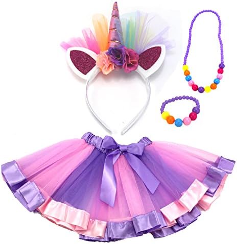 4 PC Girls Fairy Princess Costume Set with Wings, Tutu, Wand & Halo