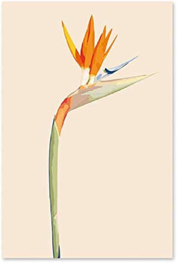 ttymei Painting By Numbers Digital Oil Painting Paradise Bird Flower Strelitzia Reginae Aiton 40x50cm with frame