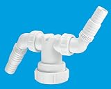 McAlpine V33WM Twin Waste Pipe Connector 32mm 40mm 2 Appliances White Swivel view 7