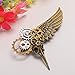 GRACEART Steampunk Plague Bird Wings Gears Brooch Bronze