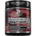 DRAGON PHARMA Venom Extreme Potency Pre-Workout, Laser Sharp Focus + Energy, Intense Performance, Proven Ingredients for Enhanced Vasodilation & Endurance (40 Servings, American Juice)