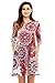 Dearlovers Vintage Round Neck Casual Floral Shift Dress for Women Large Size Coffee