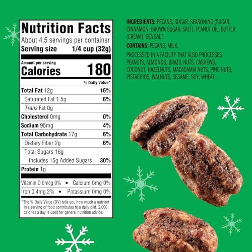 EMERALD NUTS CINNAMON TOFFEE PECANS (1-PACK) | 5OZ RESEALABLE BAG | KOSHER DAIRY CERTIFIED, NON-GMO, CONTAINS NO ARTIFICIAL PRESERVATIVES, FLAVORS OR SYNTHETIC COLORS