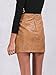 Simplee Apparel Women's High Waist Bodycon Faux Leather Pencil Skirt, 4/6, Medium, Camel