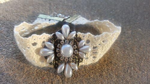 Dreamy Lace and Beaded Bracelet - Simple Elegance - Vintage Style with Magnetic Clasp