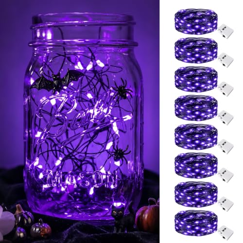 btfarm 6 Pack Purple Halloween String Lights