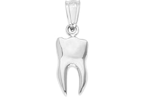 GOLDEN FIRE 925 Sterling Silver Dainty Human Tooth Pendant, Dental Charm Jewelry Gifts for Students, Gift for Dentist