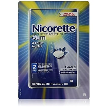Nicorette Gum, White Ice Mint, 200 Pieces,2 mg Each