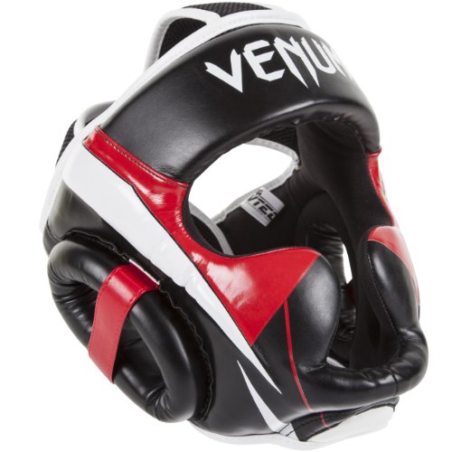 Venum Elite Headgear, Black/Red/Grey, One Size (Best Headgear For Muay Thai)