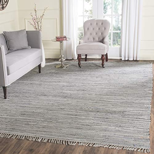 Safavieh Rag Rug Collection Rar121A Hand Woven Grey Cotton Area Rug (8 X 10)