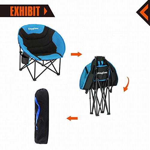 KingCamp Camping Chair Moon Round Saucer Chair Folding Padded Portable