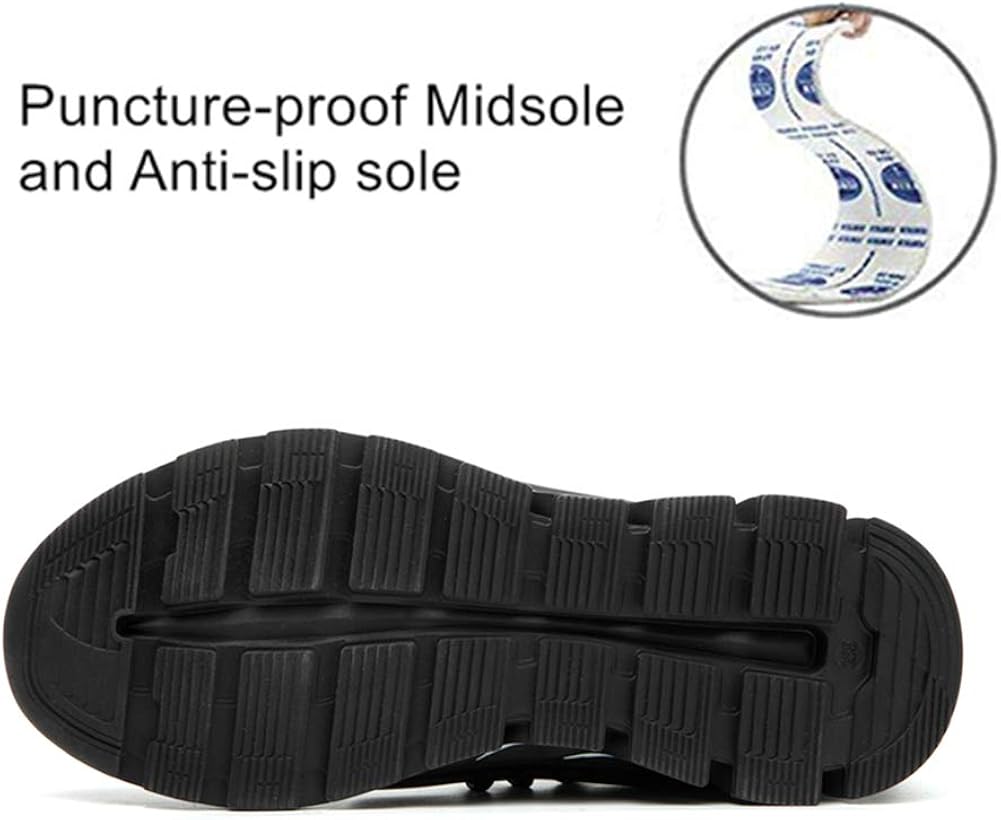 SYLPHID Steel Toe Shoes Work Safety Shoes for Men and Women Breathable Industrial & Construction Sneakers Puncture Proof Footwear: Shoes