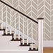 J BOUTIQUE STENCILS Wall Large Herringbone Shuffle Allover Modern Wall Stencil for Easy Stenciled DIY Decor
