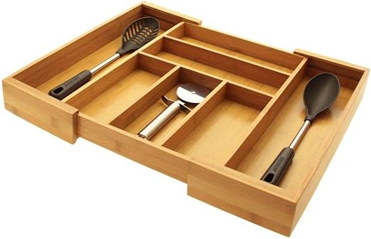 Large Adjustable Drawer Inserts Organizer Kitchen Cutlery Flatware